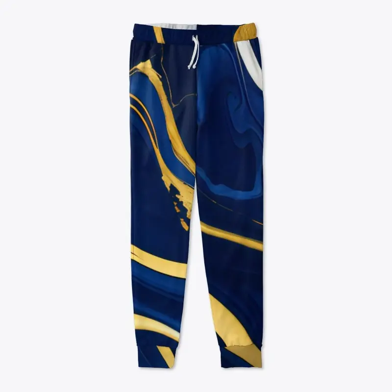 Abstract Navy Blue Gold Collection